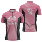 Suns Football Custom Zipper Polo Shirt Gold Coast Est 2009 Pink - Aussie Hoodie