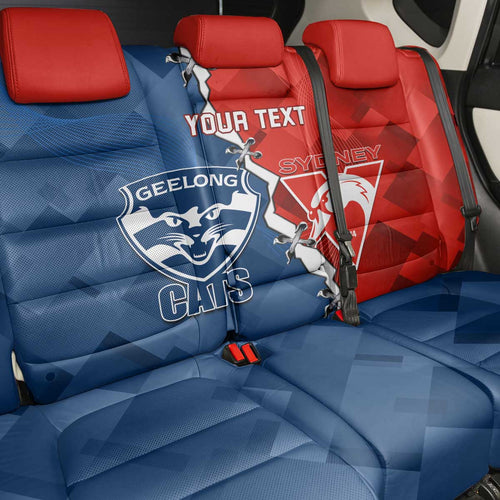 Custom Swans And Cats Football Back Car Seat Cover 2024 Together Dynamic Version