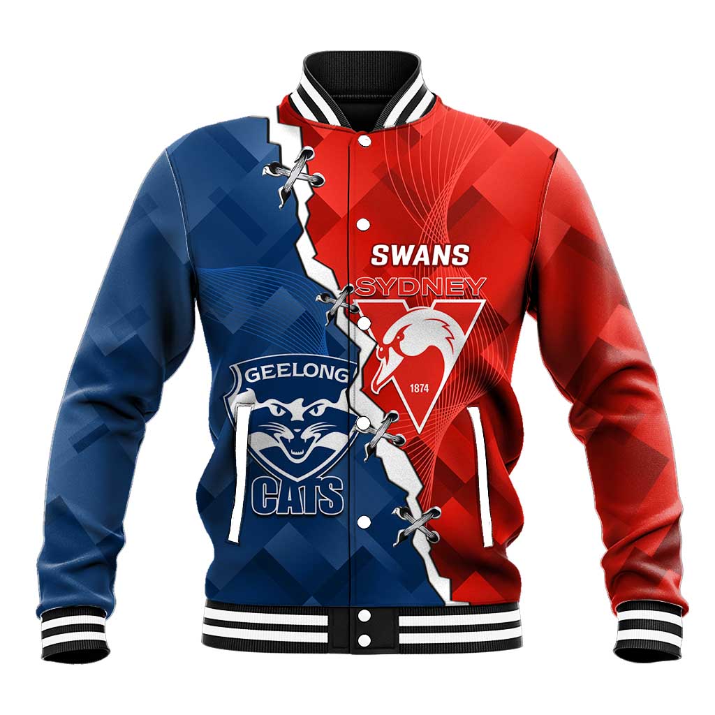 Custom Swans And Cats Football Baseball Jacket 2024 Together Dynamic Version