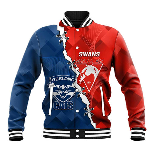 Custom Swans And Cats Football Baseball Jacket 2024 Together Dynamic Version