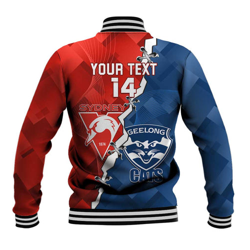 Custom Swans And Cats Football Baseball Jacket 2024 Together Dynamic Version