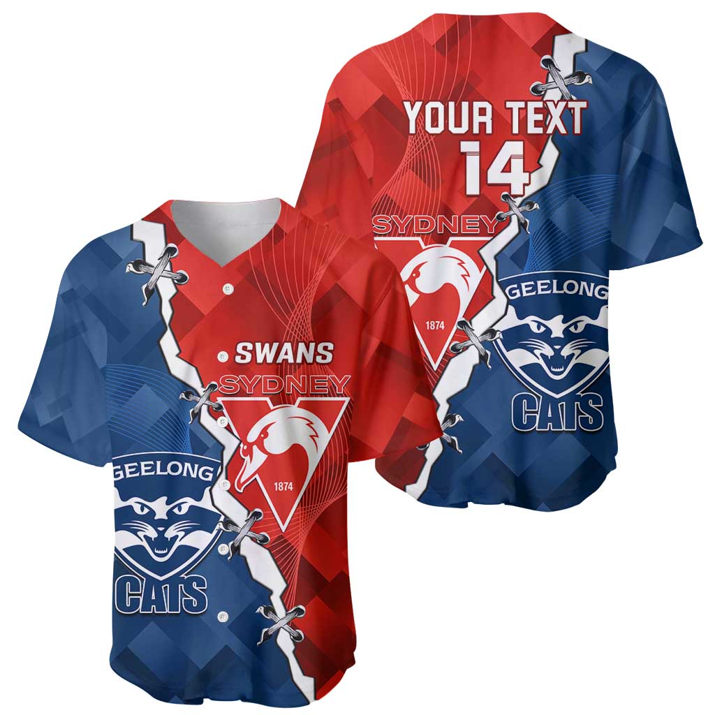 Custom Swans And Cats Football Baseball Jersey 2024 Together Dynamic Version