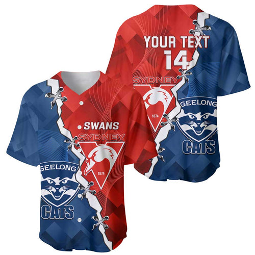 Custom Swans And Cats Football Baseball Jersey 2024 Together Dynamic Version