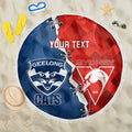 Custom Swans And Cats Football Beach Blanket 2024 Together Dynamic Version