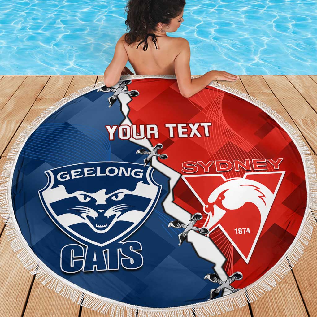 Custom Swans And Cats Football Beach Blanket 2024 Together Dynamic Version