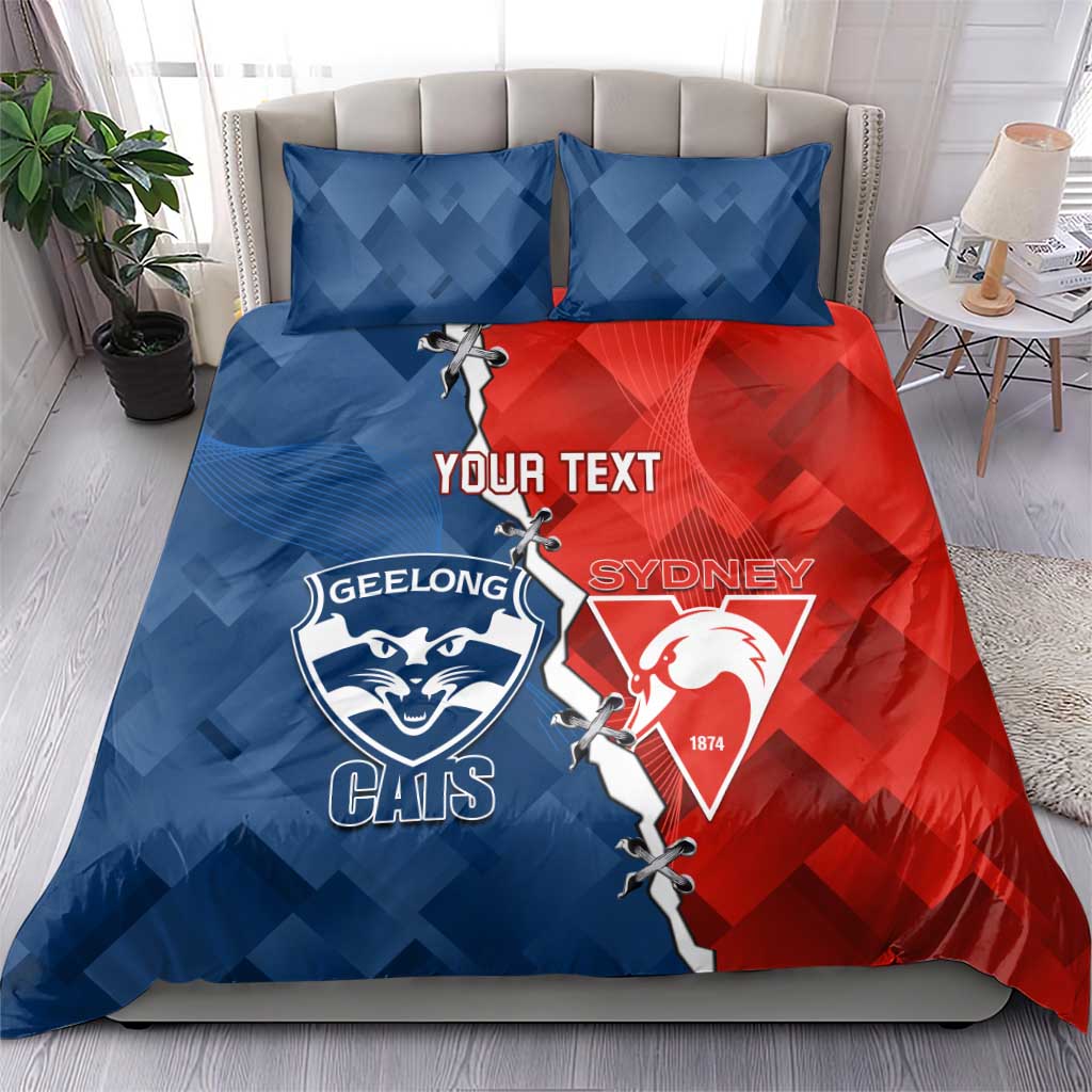 Custom Swans And Cats Football Bedding Set 2024 Together Dynamic Version