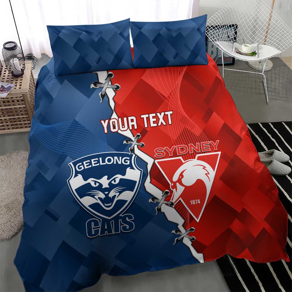 Custom Swans And Cats Football Bedding Set 2024 Together Dynamic Version