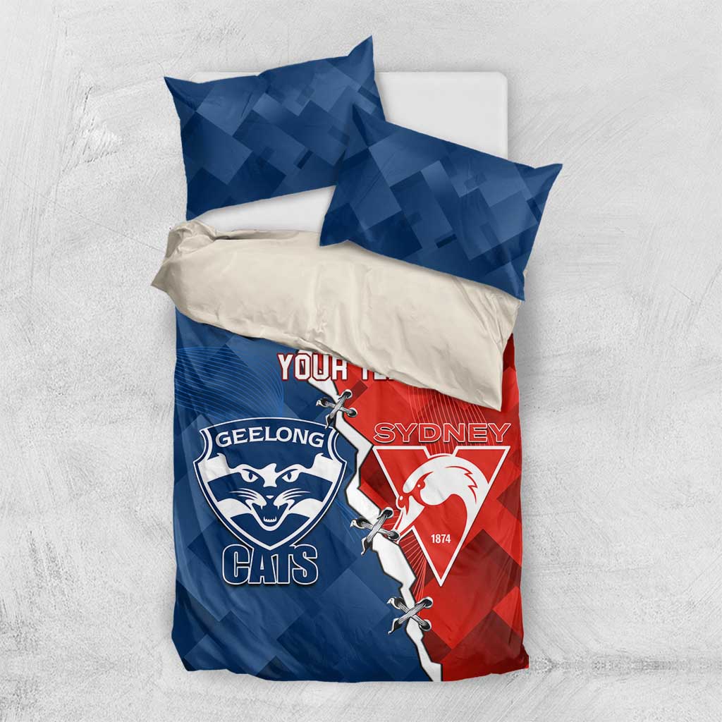 Custom Swans And Cats Football Bedding Set 2024 Together Dynamic Version