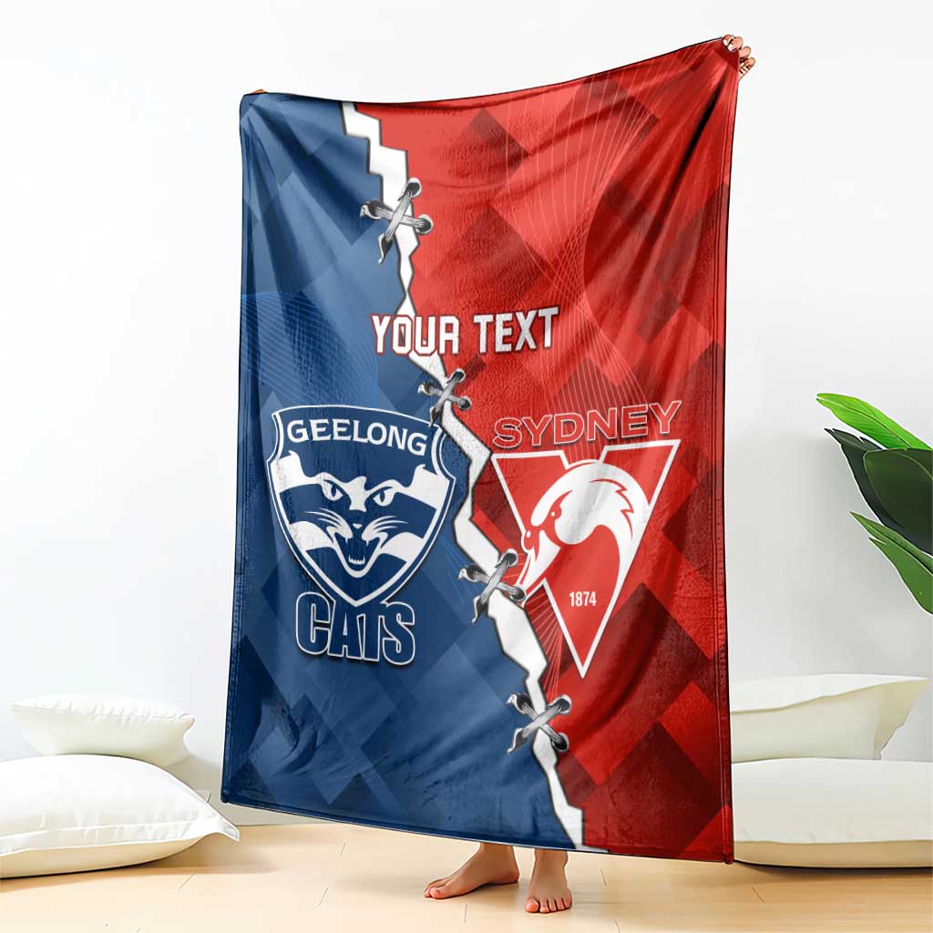 Custom Swans And Cats Football Blanket 2024 Together Dynamic Version