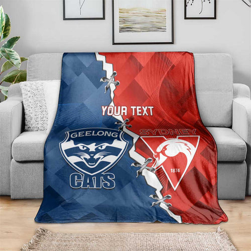 Custom Swans And Cats Football Blanket 2024 Together Dynamic Version