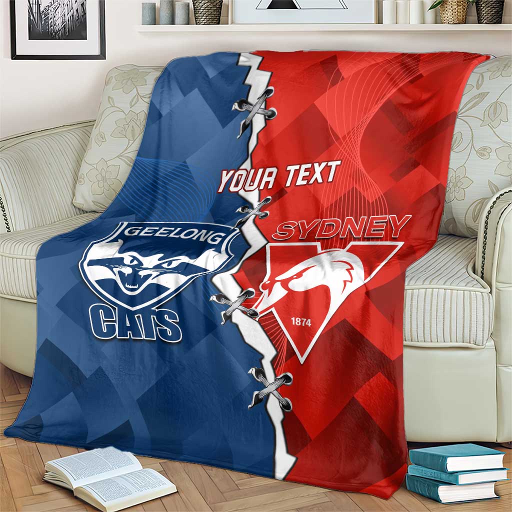 Custom Swans And Cats Football Blanket 2024 Together Dynamic Version