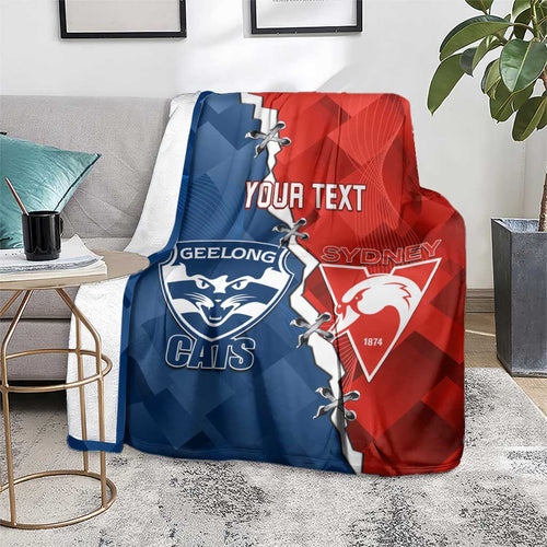 Custom Swans And Cats Football Blanket 2024 Together Dynamic Version