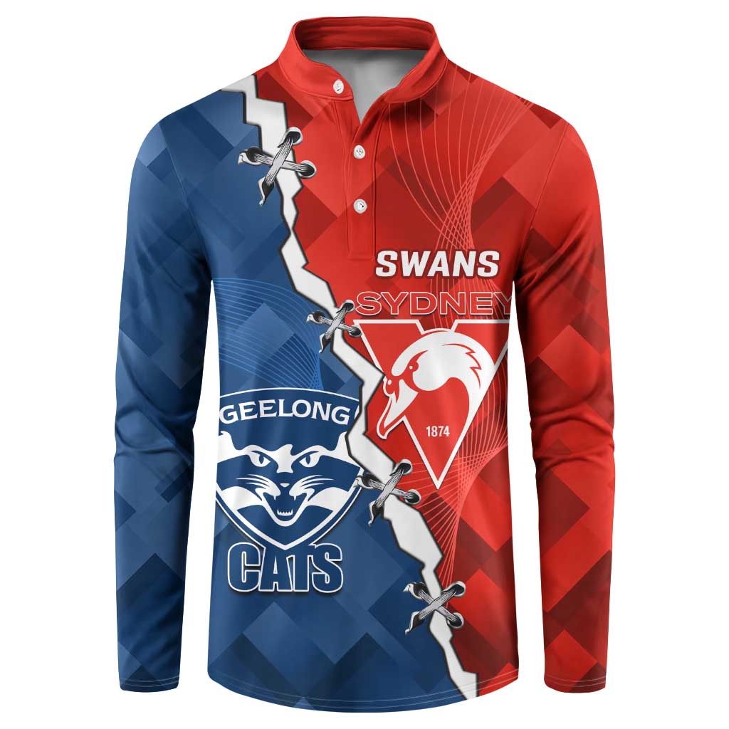 Custom Swans And Cats Football Button Sweatshirt 2024 Together Dynamic Version