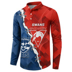 Custom Swans And Cats Football Button Sweatshirt 2024 Together Dynamic Version