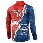 Custom Swans And Cats Football Button Sweatshirt 2024 Together Dynamic Version