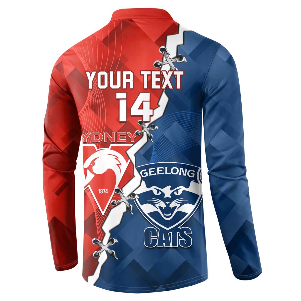 Custom Swans And Cats Football Button Sweatshirt 2024 Together Dynamic Version