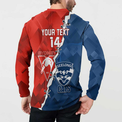 Custom Swans And Cats Football Button Sweatshirt 2024 Together Dynamic Version