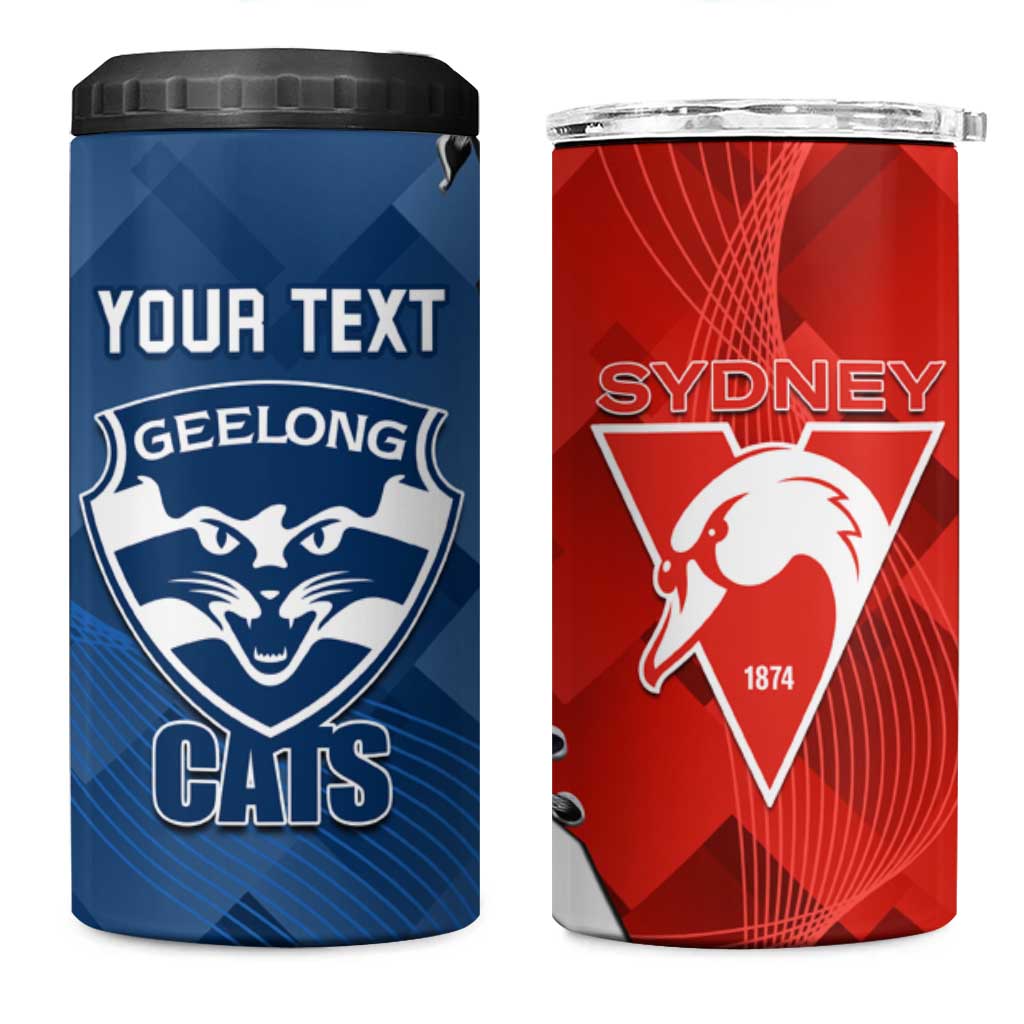 Custom Swans And Cats Football 4 in 1 Can Cooler Tumbler 2024 Together Dynamic Version