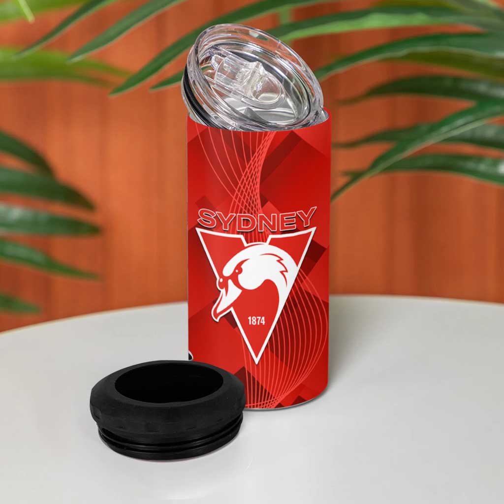 Custom Swans And Cats Football 4 in 1 Can Cooler Tumbler 2024 Together Dynamic Version