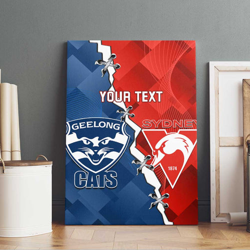 Custom Swans And Cats Football Canvas Wall Art 2024 Together Dynamic Version