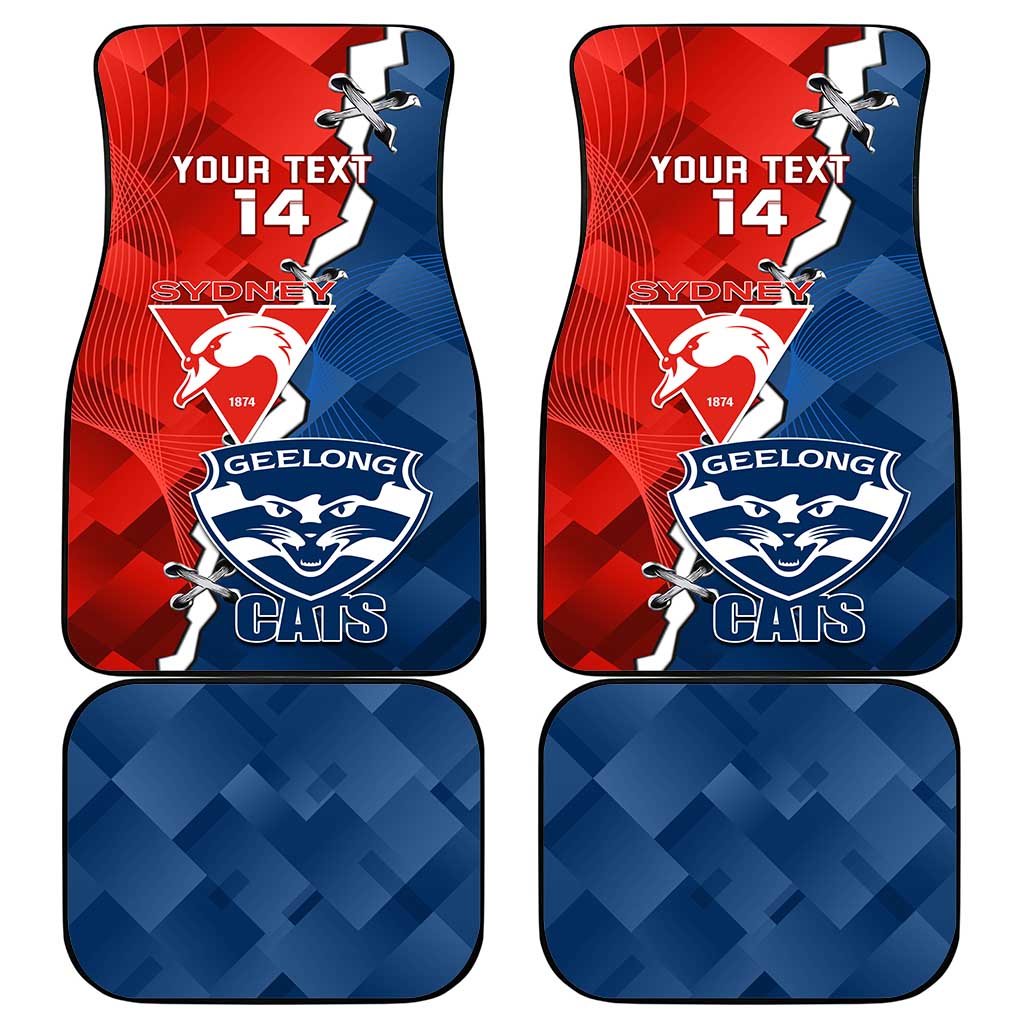 Custom Swans And Cats Football Car Mats 2024 Together Dynamic Version