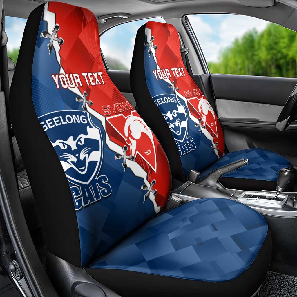 Custom Swans And Cats Football Car Seat Cover 2024 Together Dynamic Version