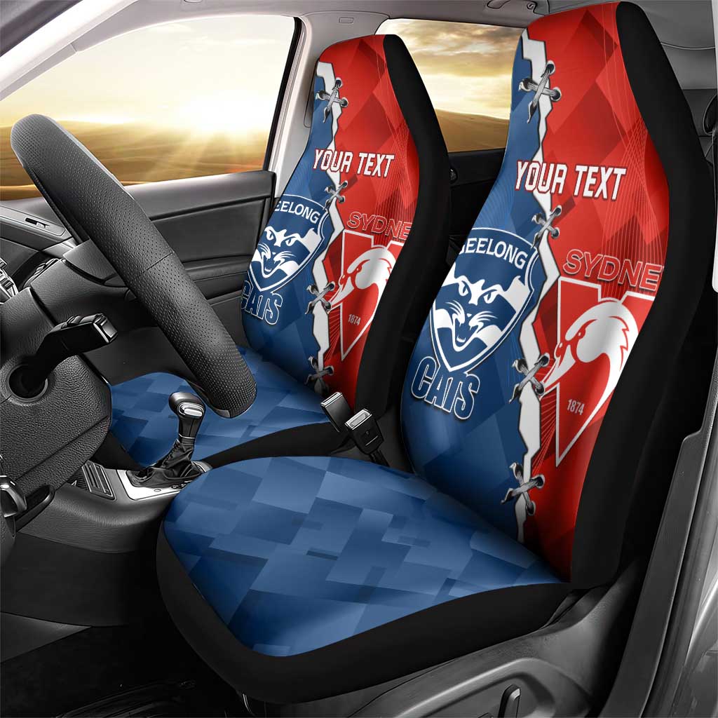 Custom Swans And Cats Football Car Seat Cover 2024 Together Dynamic Version