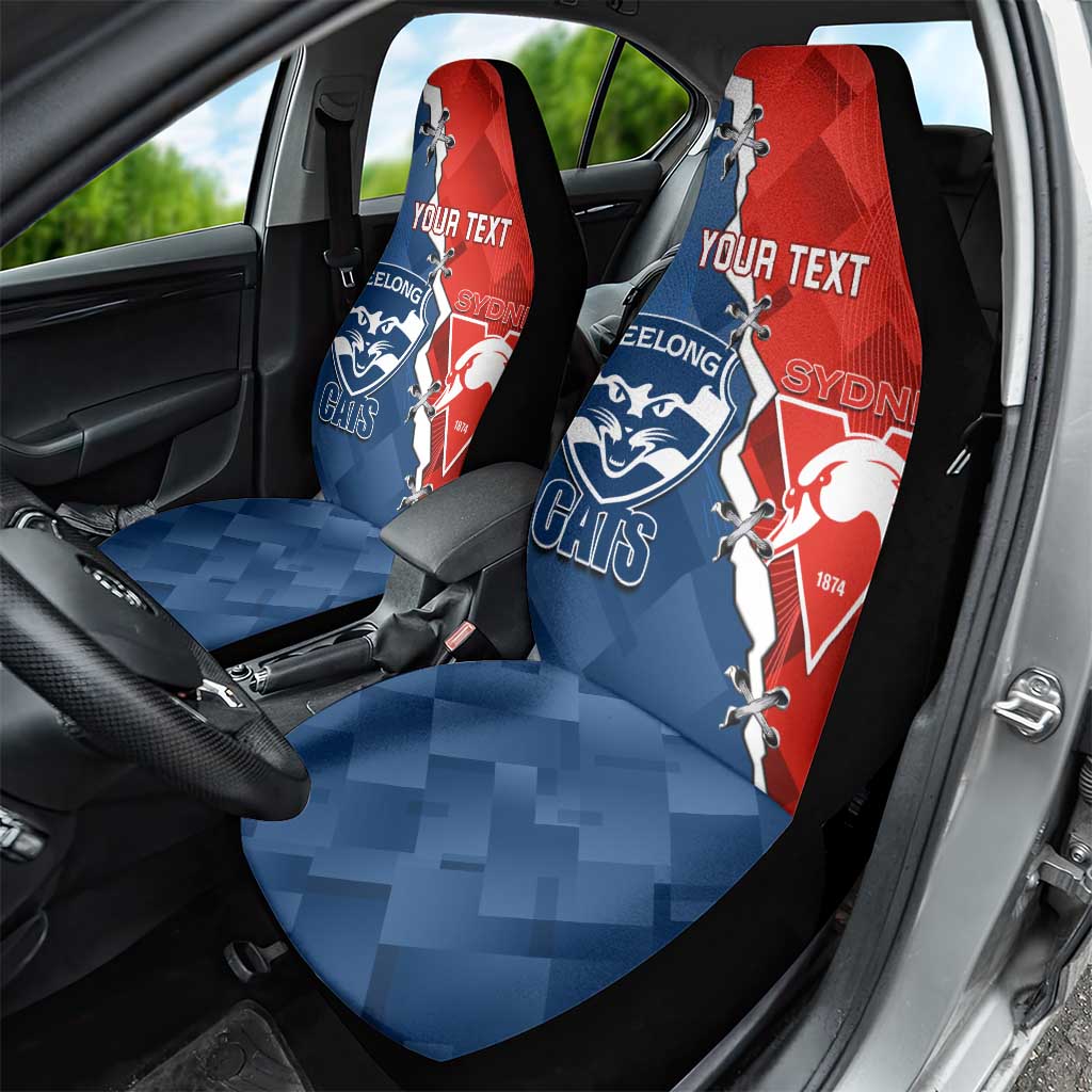 Custom Swans And Cats Football Car Seat Cover 2024 Together Dynamic Version