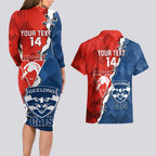 Custom Swans And Cats Football Couples Matching Long Sleeve Bodycon Dress and Hawaiian Shirt 2024 Together Dynamic Version