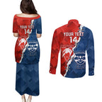 Custom Swans And Cats Football Couples Matching Puletasi and Long Sleeve Button Shirt 2024 Together Dynamic Version