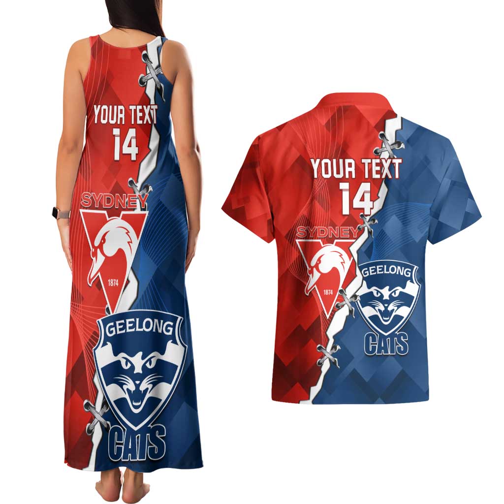 Custom Swans And Cats Football Couples Matching Tank Maxi Dress and Hawaiian Shirt 2024 Together Dynamic Version