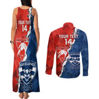 Custom Swans And Cats Football Couples Matching Tank Maxi Dress and Long Sleeve Button Shirt 2024 Together Dynamic Version