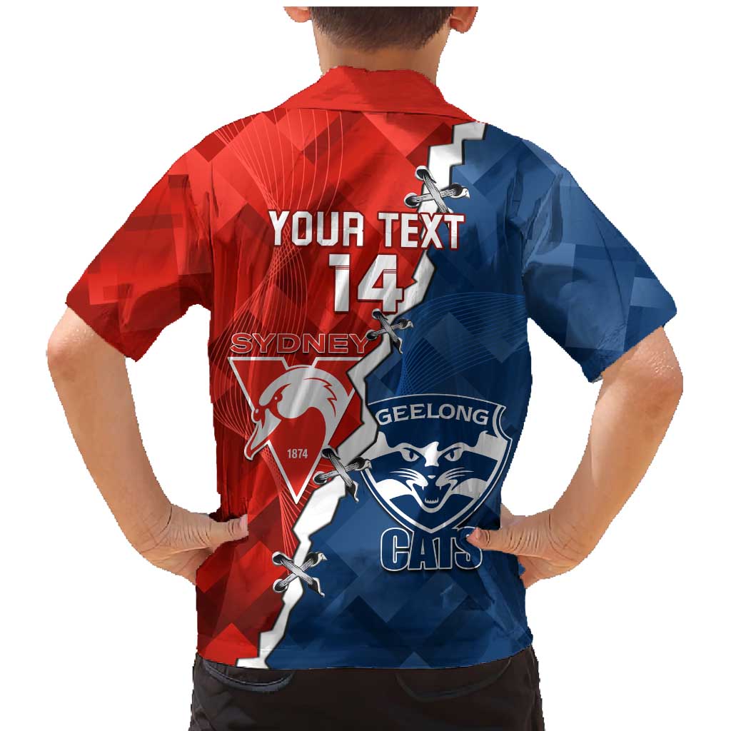Custom Swans And Cats Football Family Matching Mermaid Dress and Hawaiian Shirt 2024 Together Dynamic Version