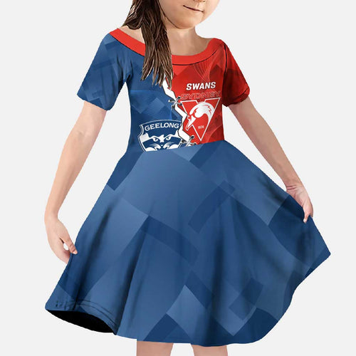 Custom Swans And Cats Football Family Matching Mermaid Dress and Hawaiian Shirt 2024 Together Dynamic Version