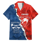 Custom Swans And Cats Football Family Matching Mermaid Dress and Hawaiian Shirt 2024 Together Dynamic Version