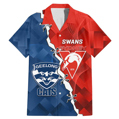Custom Swans And Cats Football Family Matching Mermaid Dress and Hawaiian Shirt 2024 Together Dynamic Version
