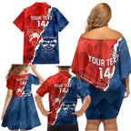 Custom Swans And Cats Football Family Matching Off Shoulder Short Dress and Hawaiian Shirt 2024 Together Dynamic Version