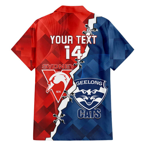 Custom Swans And Cats Football Family Matching Off Shoulder Short Dress and Hawaiian Shirt 2024 Together Dynamic Version