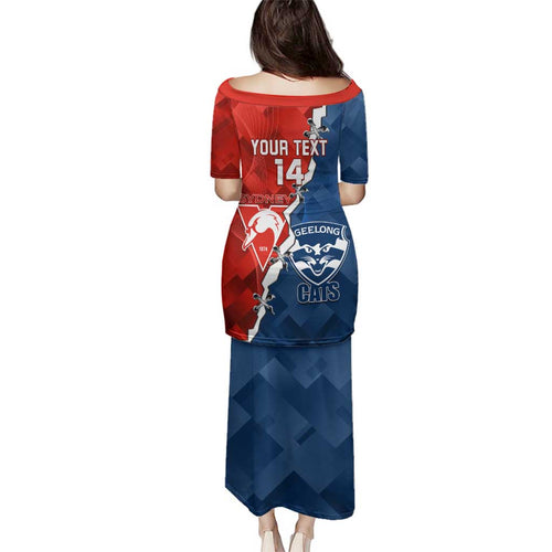 Custom Swans And Cats Football Family Matching Puletasi and Hawaiian Shirt 2024 Together Dynamic Version