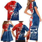 Custom Swans And Cats Football Family Matching Short Sleeve Bodycon Dress and Hawaiian Shirt 2024 Together Dynamic Version