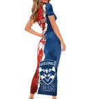 Custom Swans And Cats Football Family Matching Short Sleeve Bodycon Dress and Hawaiian Shirt 2024 Together Dynamic Version