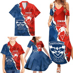 Custom Swans And Cats Football Family Matching Summer Maxi Dress and Hawaiian Shirt 2024 Together Dynamic Version