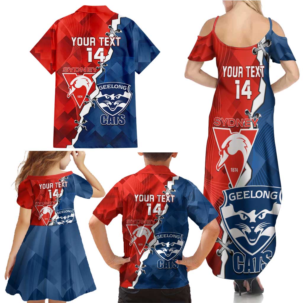 Custom Swans And Cats Football Family Matching Summer Maxi Dress and Hawaiian Shirt 2024 Together Dynamic Version