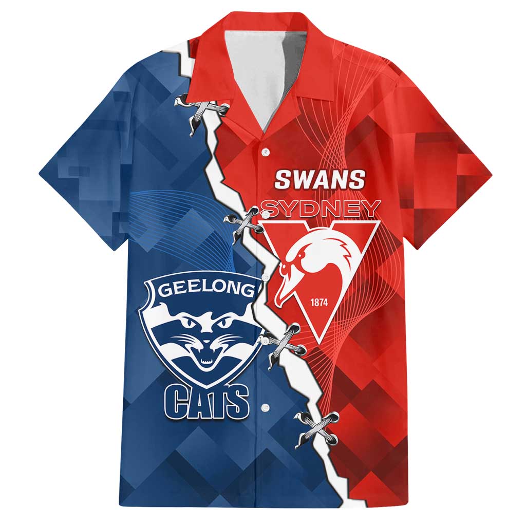 Custom Swans And Cats Football Family Matching Summer Maxi Dress and Hawaiian Shirt 2024 Together Dynamic Version