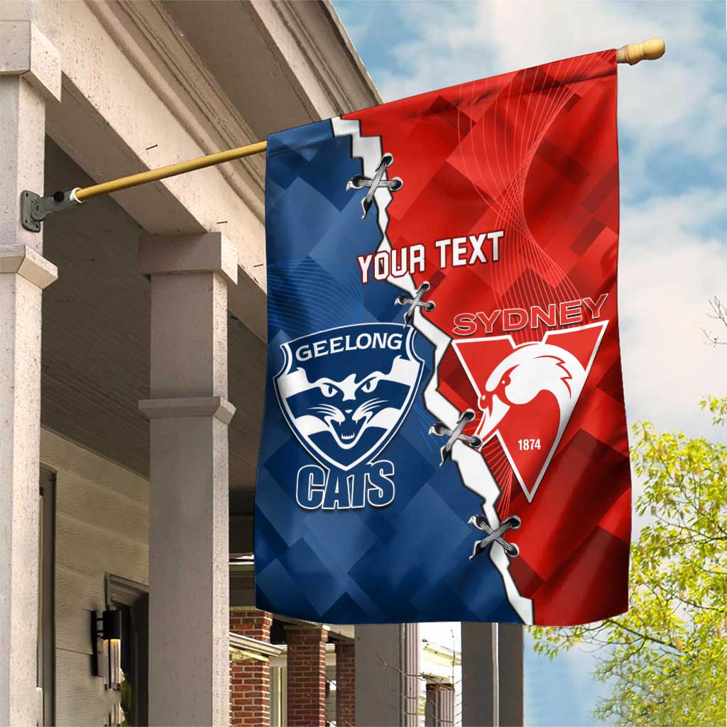 Custom Swans And Cats Football Garden Flag 2024 Together Dynamic Version