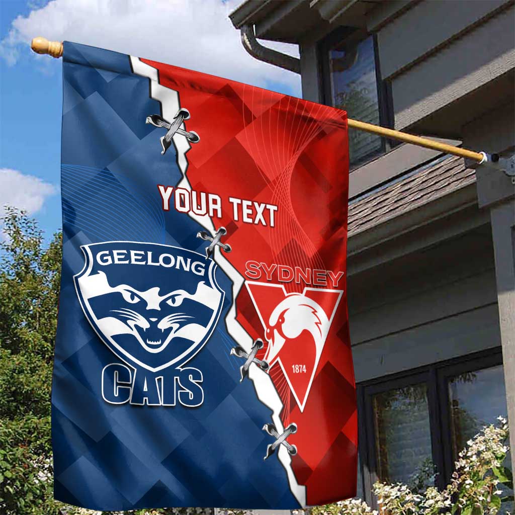 Custom Swans And Cats Football Garden Flag 2024 Together Dynamic Version