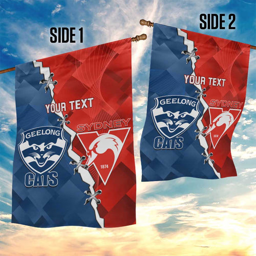 Custom Swans And Cats Football Garden Flag 2024 Together Dynamic Version