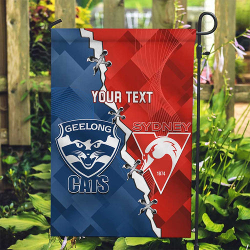 Custom Swans And Cats Football Garden Flag 2024 Together Dynamic Version