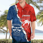 Custom Swans And Cats Football Hawaiian Shirt 2024 Together Dynamic Version