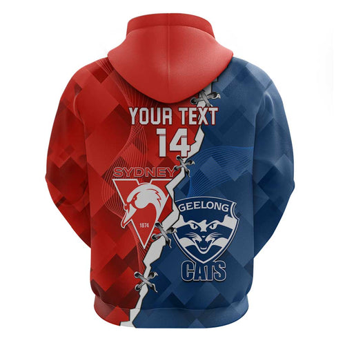 Custom Swans And Cats Football Hoodie 2024 Together Dynamic Version
